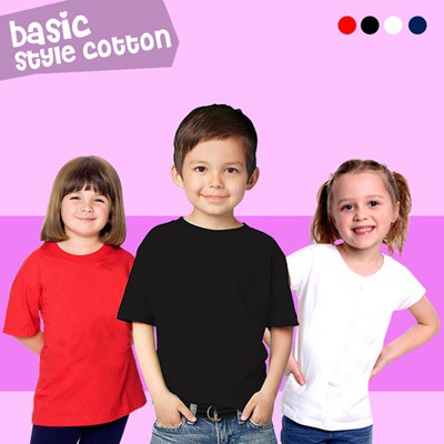 KAOS POLOS ANAK COTTON COMBED 30S BAJU LENGAN PENDEK