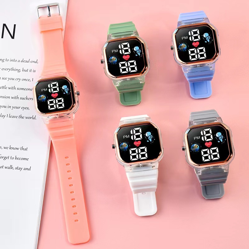 Jam Tangan LED Digital Pria Wanita Rubber - Electronic Watch Fashion Couple Anak Remaja Murah