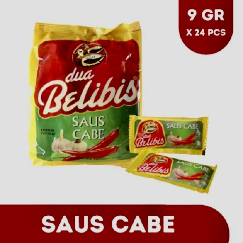 

SAUS CABE 24 PC DUA BELIBIS CHILI SAUCE SACHET 9 GR SAMBAL HALAL