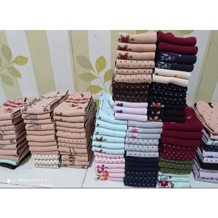 GROSIR 1 LUSIN KAOS KAKI JEMPOL MOTIF / KAOS KAKI BUNGA / KAOS KAKI WANITA / KAOS KAKI MUSLIMAH / KA