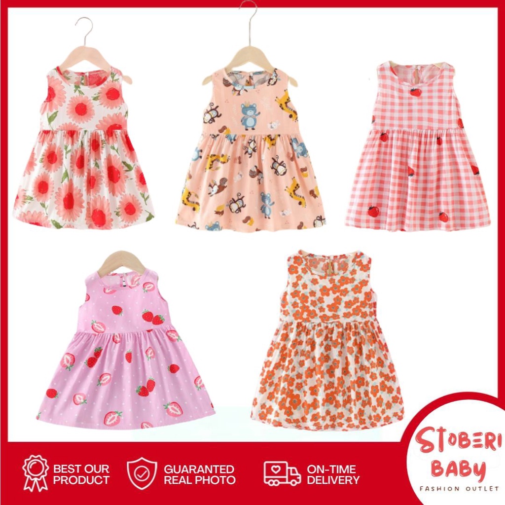 stoberi baby - DRESS ROSIE KATUN DRESS ANAK PEREMPUAN UMUR 0-6 TAHUN A3