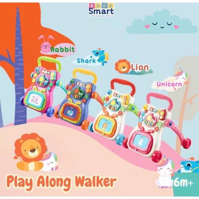 Bebe Smart Play Along Walker Mainan Bayi Melatih Berjalan Edukasi Kado Hadiah Lahiran