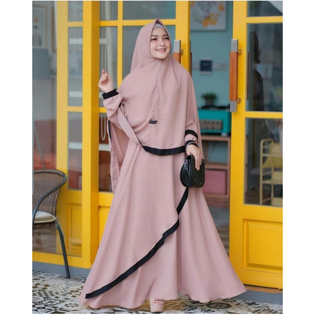 Gamis syari Dress Muslim Syari Nazwa syari free hijab / jilbab / khimar -  Nazwa syari free hijab