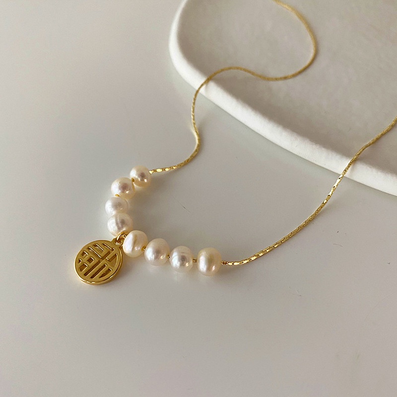 Kalung Rantai Tulang Selangka Hias Mutiara Untuk Wanita
