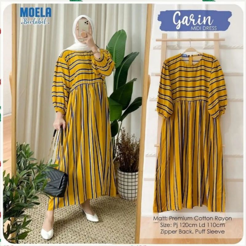 Midi Dress by Moela/Tunik Motif Garis