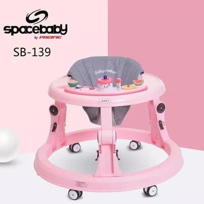 babywalker baby walker spacebaby space baby sb139 sb 139 pacific   merah muda