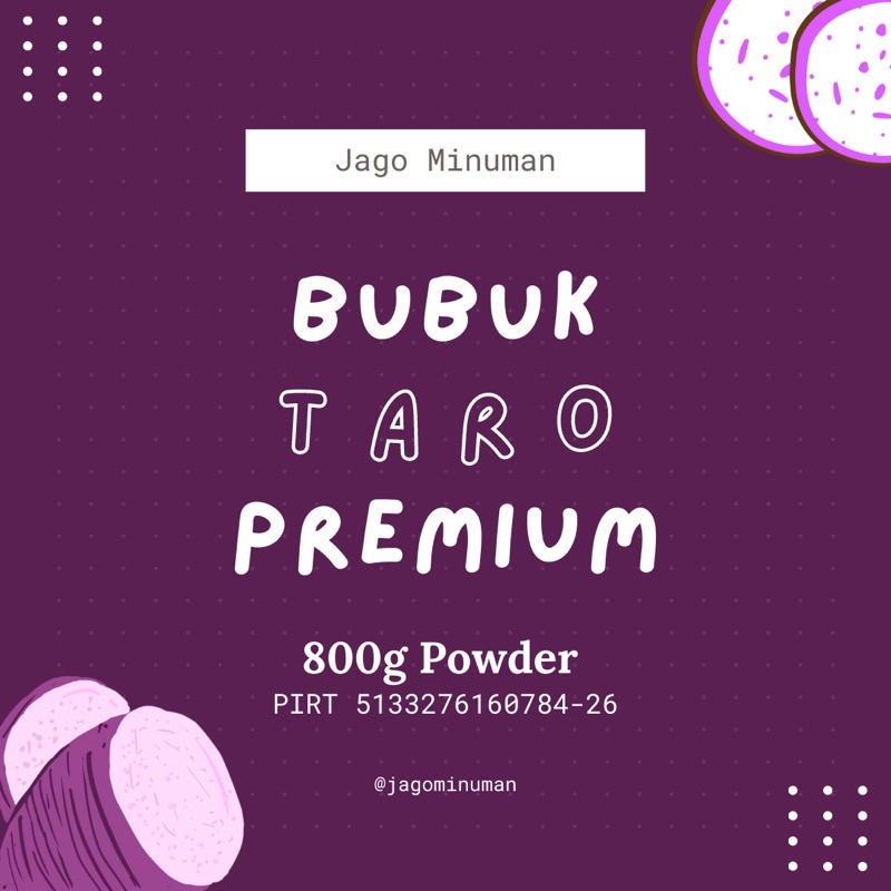 

TARO BUBUK MINUMAN PREMIUM 800g (SPECIALTY POWDER, JAGO MINUMAN)