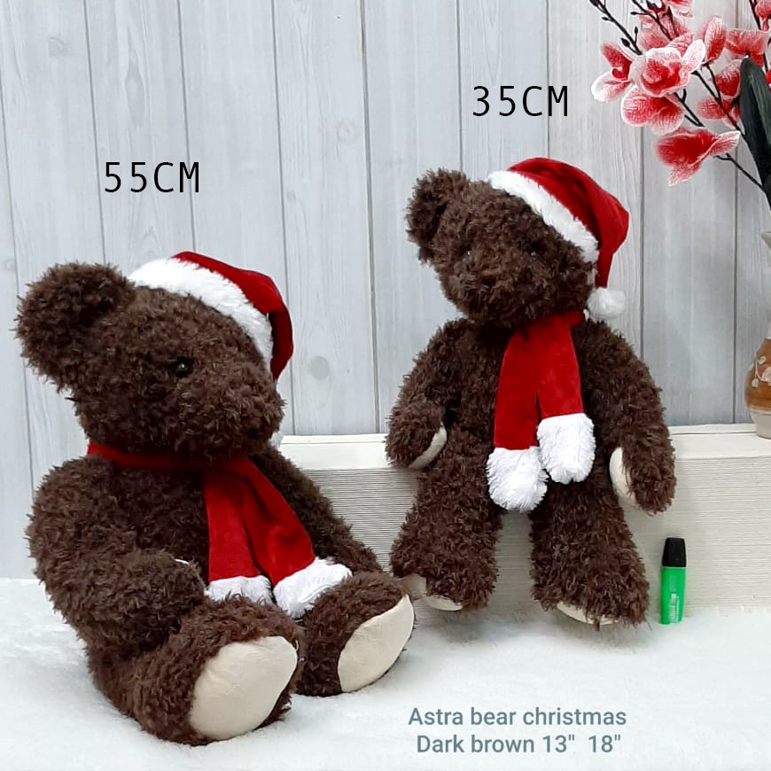 boneka teddy bear astra natal 55cm bear ndut cute merry christmas rusa