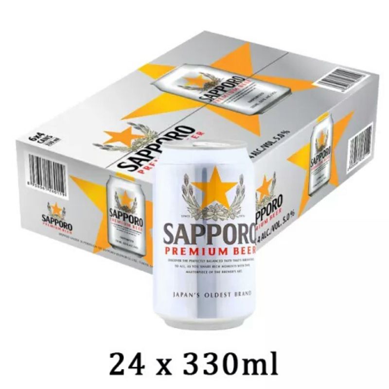 Sapporo beer Sapporo bir Sapporo premium beer 330ml 24can Beer Jepang Beer import 330ml 24 kaleng per box