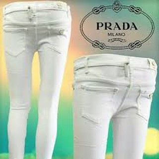  Celana  jeans pensil  wanita  warna putih  kualitas premium 