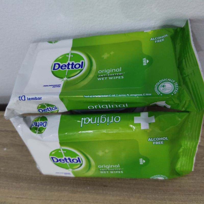 Dettol wipes 10s Tissue basah Isi 10 lembar