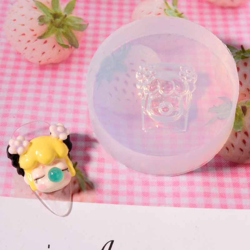 Siy Cetakan Resin Bentuk Boneka Kartun 3d Ukuran Mini Bahan Silikon Untuk Nail Art