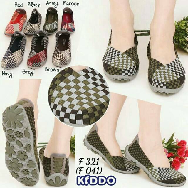 Sepatu Rajut KIDDO F321 Flatshoes ORIGINAL