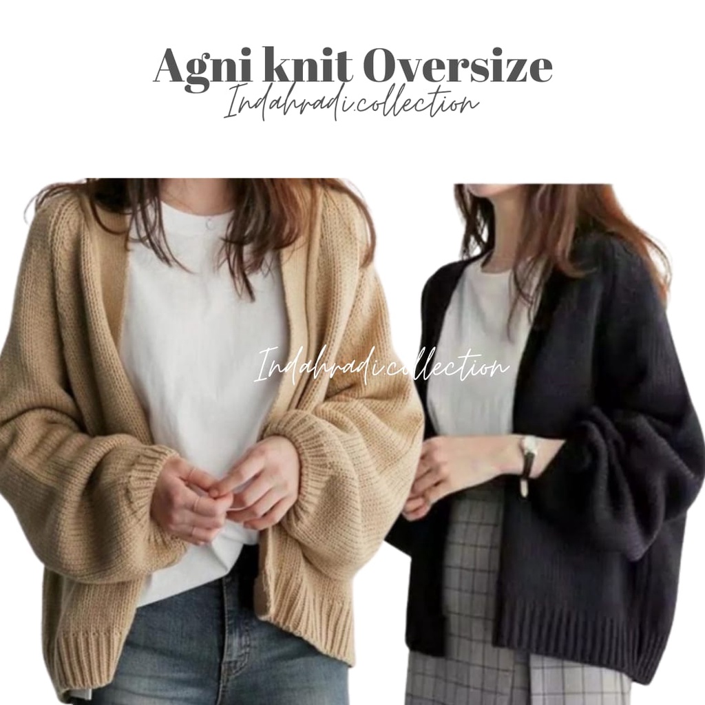 CARDIGAN AMELIA OVERSIZE KNIT CROP TEBAL CARDI KOREA ATASAN WANITA