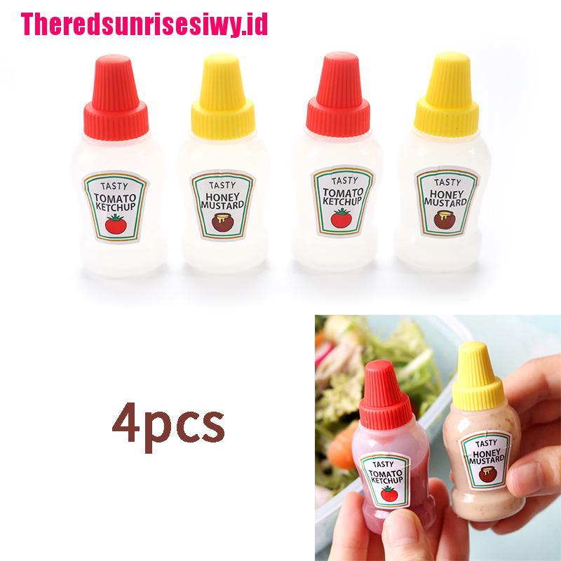 4 Pcs Botol Wadah Saus Tomat Salad Mini Portabel Ukuran 25ML Untuk Dapur