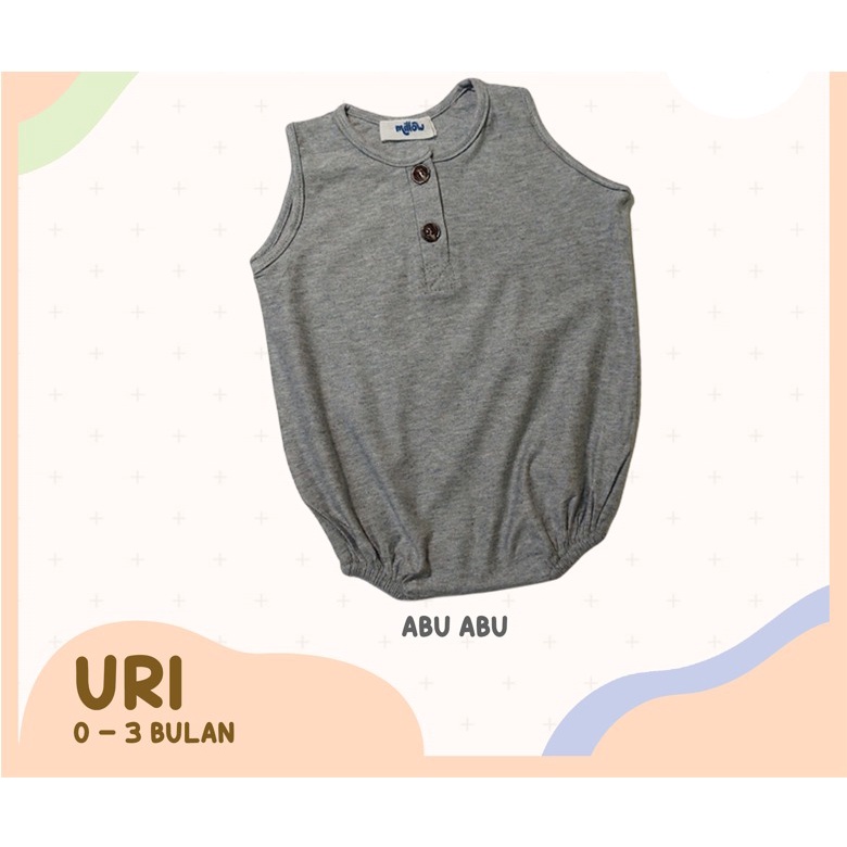 Uri Baby Basic Bodysuit Jumper Romper Bayi 0 3 Bulan Tanpa Lengan Bahan Cotton Premium