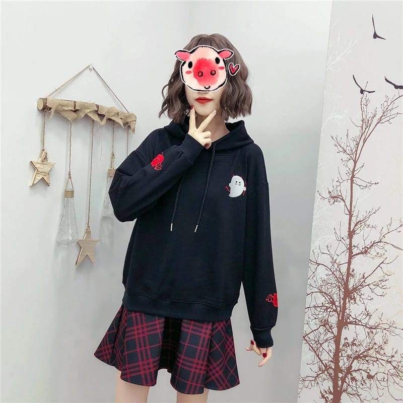 Bess - Sweater Hoodie Murah / Sweater Hoodie Wanita LOGO DEVIL'S