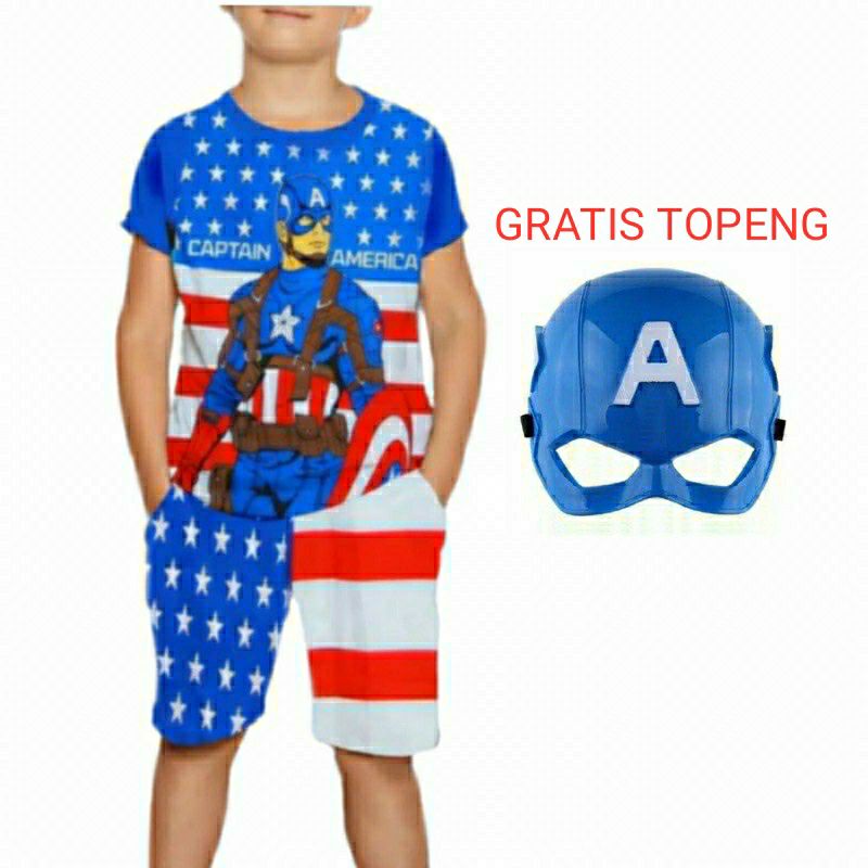 SETELAN ANAK PENDEK CAPTAIN GRATIS TOPENG