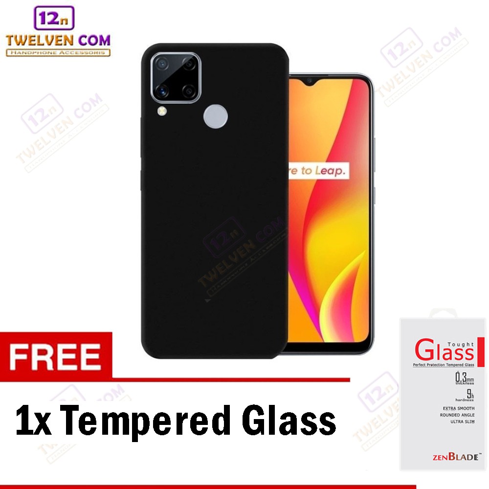 Case Ultra Slim Matte For Realme C15 - Free Tempered Glass