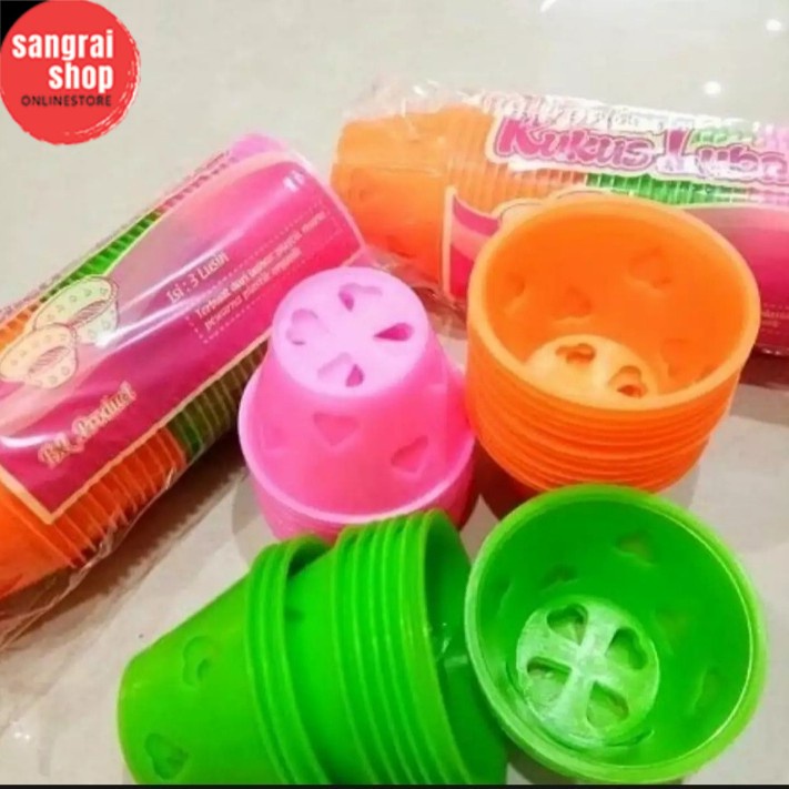 

Cetakan Kukus Lubang Plastik (144 pcs) / cetakan kukus grosir / cetakan kue