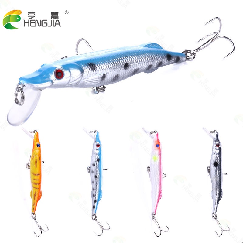 Hengjia 4pcs Umpan Pancing Tiruan Bentuk Ikan Bermata 3d Bahan Plastik ABS 9cm 6.1g