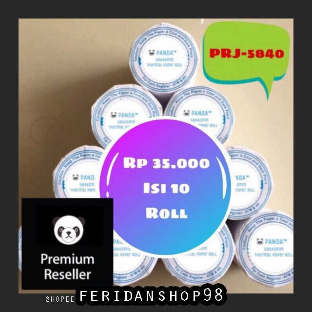 

FS48 KERTAS THERMAL KERTAS KASIR STRUK ATK PAPER ROLL 58X40MM THERMAL POS RECEIPT PRINTER BY FERIDAN