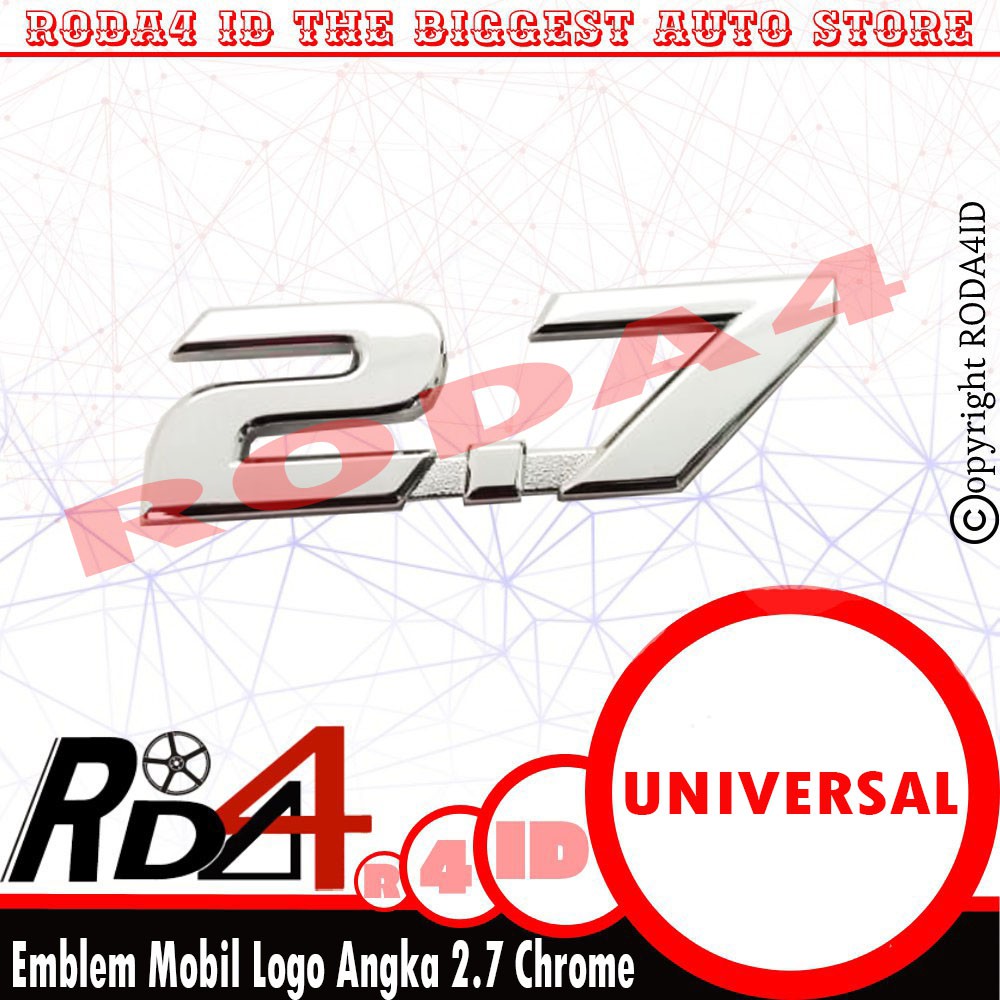 Emblem Logo Tulisan Angka 2.7 Mobil UNIVERSAL