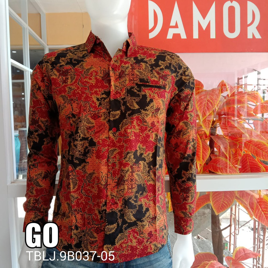 gof DAMOR (CRESSIDA) KEMEJA BATIK LENGAN PANJANG PRIA SLIMFIT Baju Batik cowok