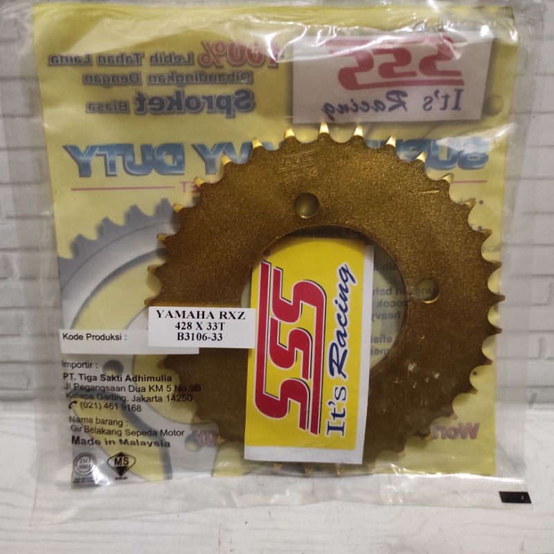 Gear Belakang SSS 428 28 30 31 32 33 34 35 36 37 38 39 40 RXZ RXKing Jupiter Vega MX FIZR-3