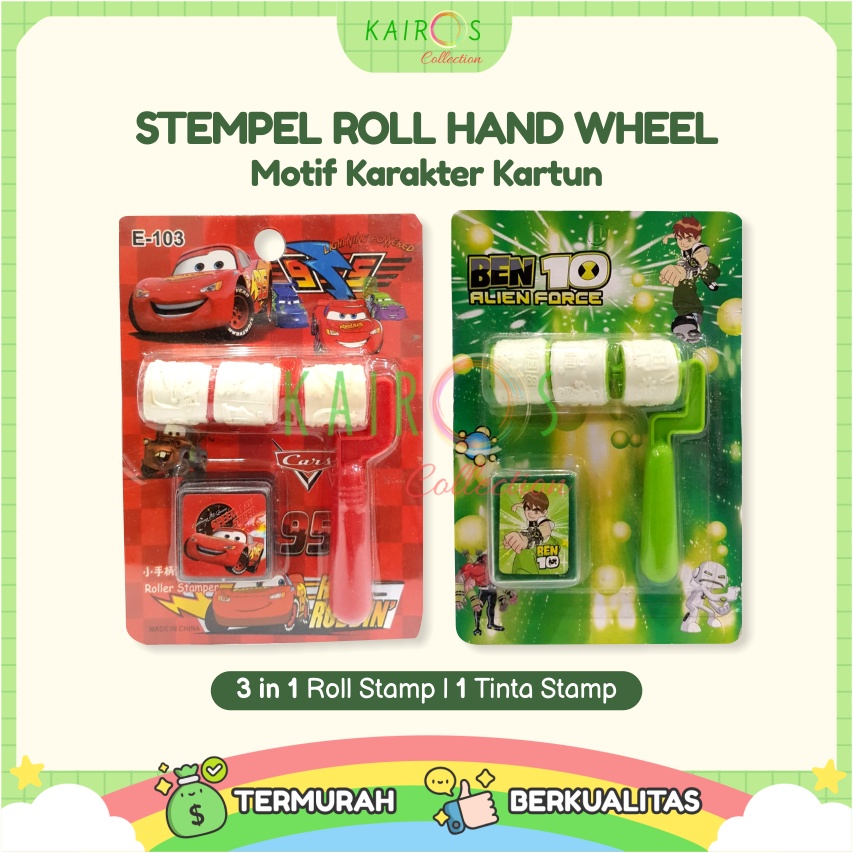 Stamp Handle Wheel Seal Karakter Cap Untuk Anak Stempel Putar Anak - Mainan Stempel Anak