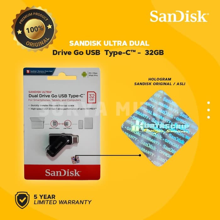 FlashDisk OTG Sandisk Dual Drive GO 32GB TypeC 3.1 SDDDC3