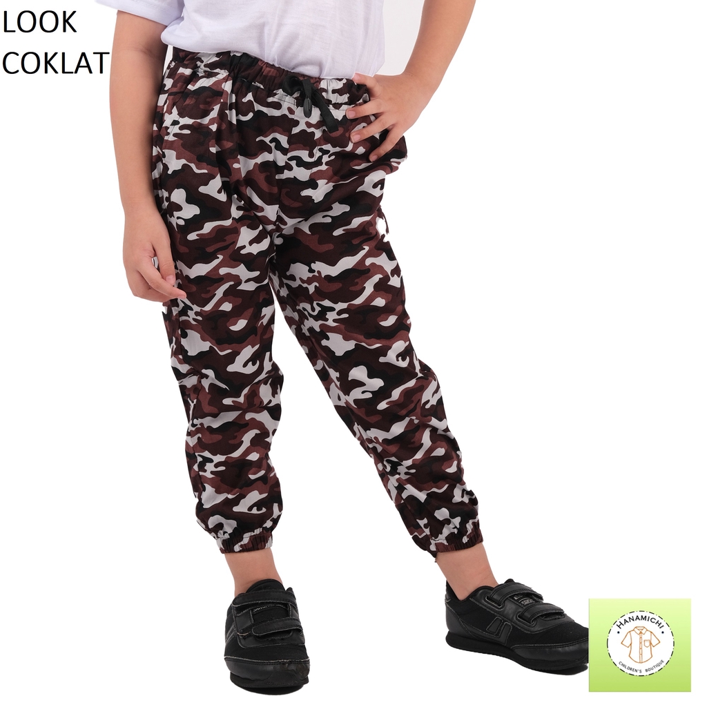 Hanamichi LOOK Celana Jogger / Joger Panjang Anak Motif Camo