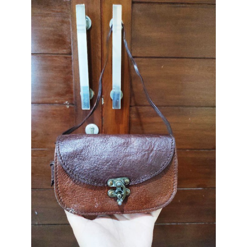 SLING HP VINTAGE FULL KULIT ASLI TAS SELEMPANG HP PRELOVED