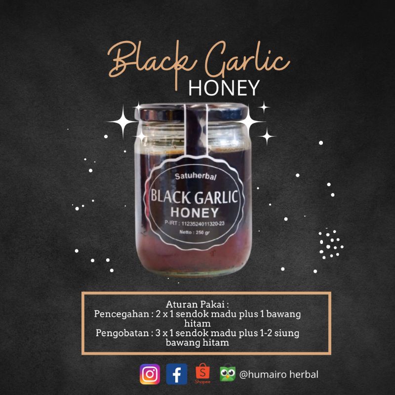 

Madu Bawang Hitam Lanang/Tunggal, Black Garlic Honey 250gr