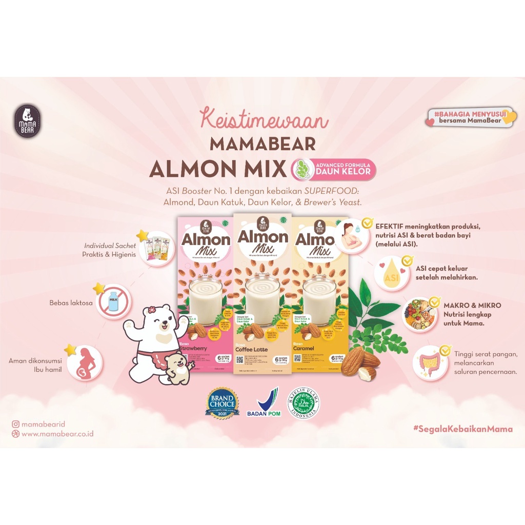 Pelancar Asi / ASI Booster MAMA BEAR Almon Mix / Zoya Mix / Susu / Daun Katuk