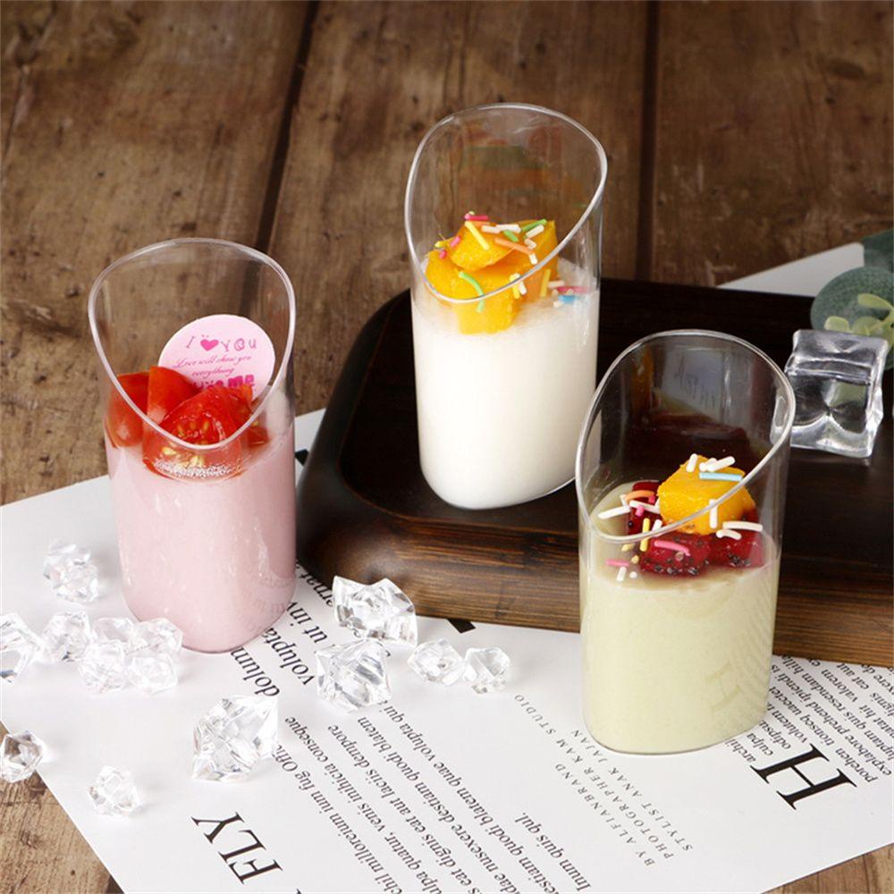 Solighter 10/20Pcs Dessert Cup Home &amp; Kitchen Wadah Trapesium Transparan Mousses