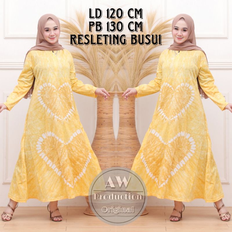 LONG-LOVE DRESS KAOS JUMBO ABSTRAK PANJANG SEMATAKAKI KEKINIAN BUSUI RESLETING ADEM MURAH