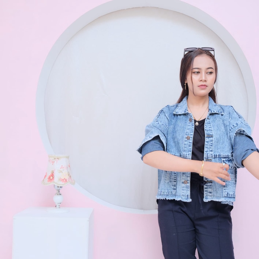 VITA JEANS-Jaket Jeans wanita oversize // Jaket jeans oversize Vintage jaket denim SAKU SOBEK