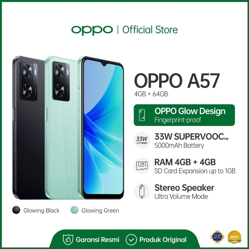 Promo Handphone OPPO A57 4/128 64GB Garansi Resmi Original Termurah