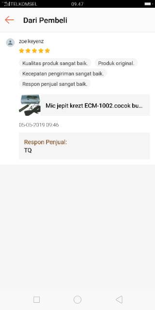 Mic jepit krezt ECM-1002.cocok buat imam suara jernih dan sensitif