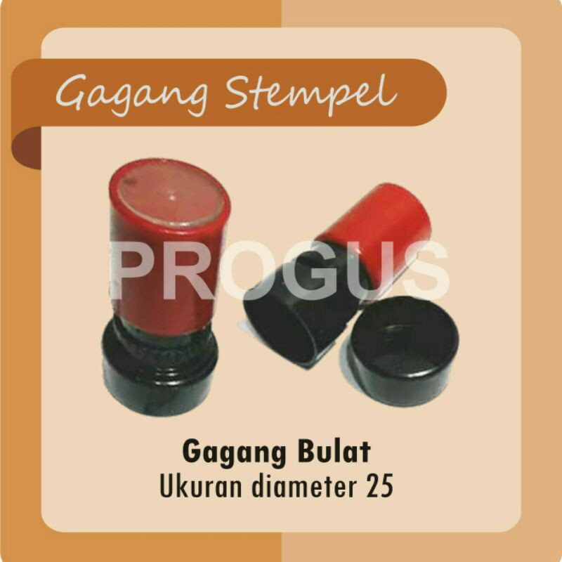 Gagang Stempel Flash Otomatis Bulat Ukuran Diameter 25 mm