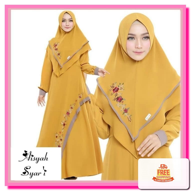 Gamis Dewasa Gamis Wanita Gamis Ibu Ibu Gamis Wanita Terbaru 2021 YE271  Set Syari Aresya Syari Sete
