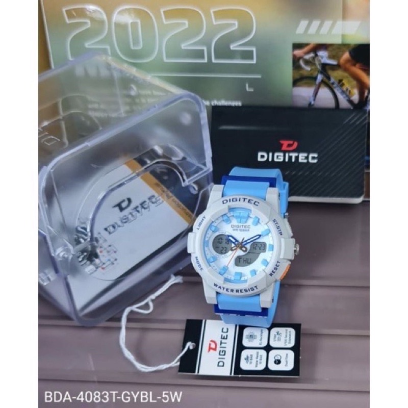 ORIGINAL JAM TANGAN WANITA DIGITEC BDA 4083 / 4073T  DIGITAL DOUBLE TIME SPORTY ALARM STOPWATCH ANTI AIR WATER RESIST GARANSI