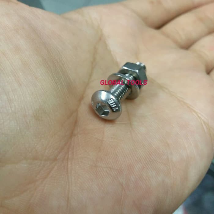 Button L stainless m6 x 25 baut L topi 6x25 baut 10 baut L button ss m6