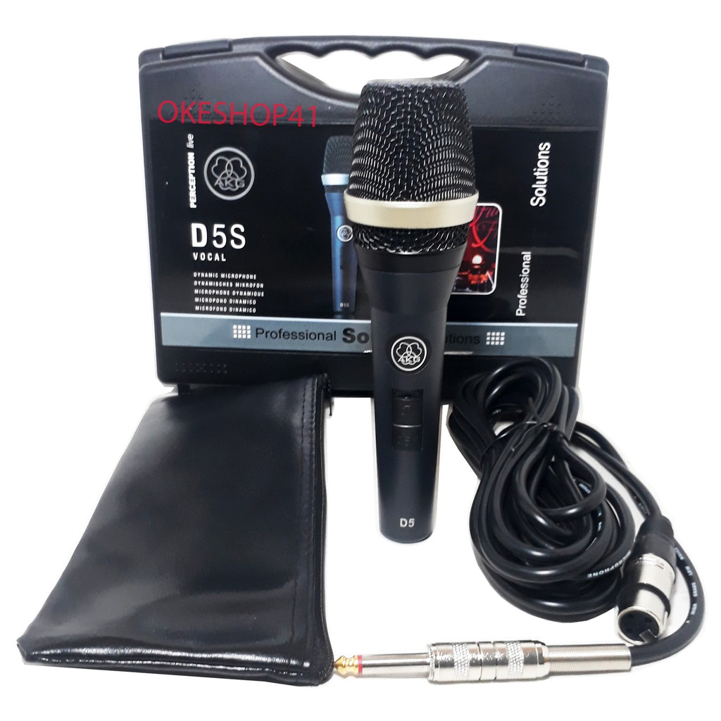 AKG Mik Kabel D5S Professional Dynamic Microphone Karaoke Mic Vocal