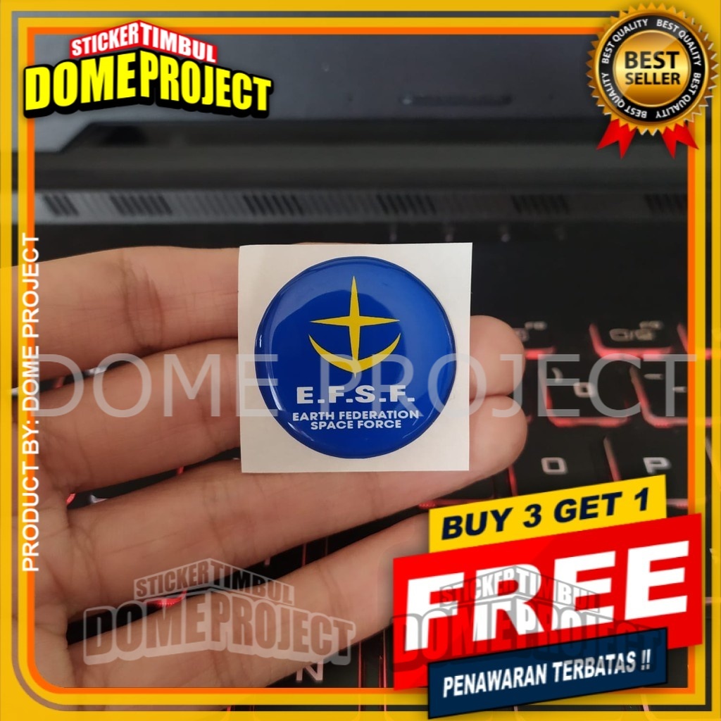 STIKER MOTOR EMBLEM 3D LOGO ANIME GUNDAM EFSF KALIPER REM AKSESORIS YAMAHA HONDA SUZUZI KAWASAKI AESTHETIC KEREN