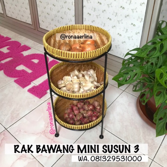 Promo Rak Bawang Mini Susun 3 LrXBGetznZXkq