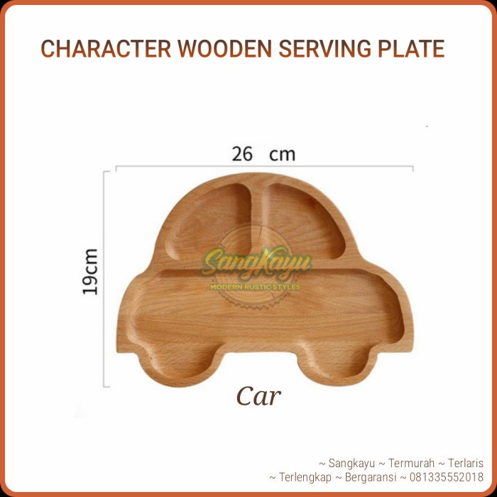 Character Wooden plate nampan kayu piring kayu anak karakter unik lucu - KAYU MAHONI, Duck