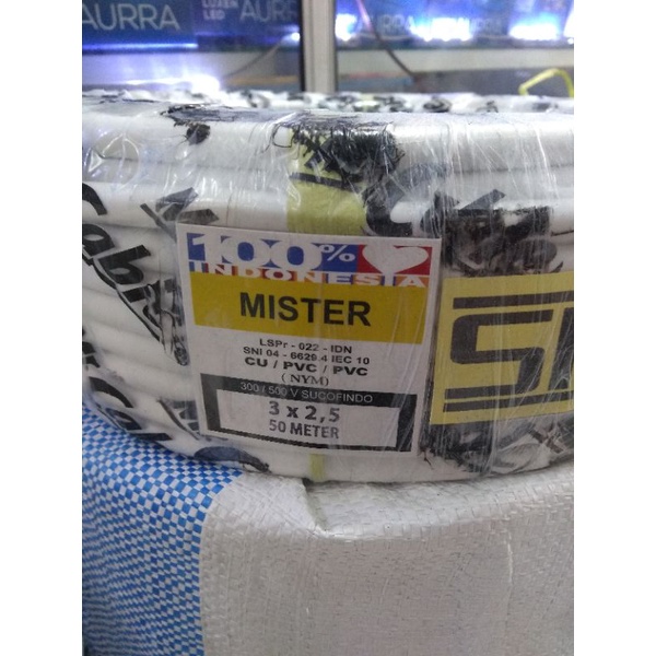 Kabel Mister Kabel NYM Kawat 3x2.5 SNI panjang 50m Full