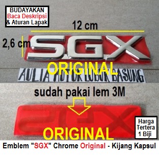 Emblem Logo Tulisan SGX Original Logo Belakang Toyota Kijang Kapsul Full Chrome